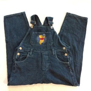 VTG Disney Winnie the Pooh corduroy Overalls Kids Size 14 Green See photos